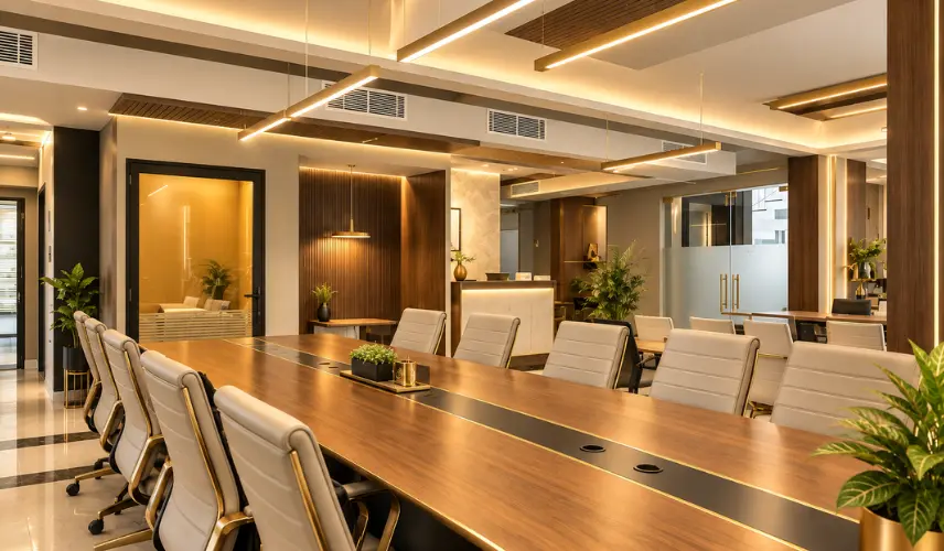 Luxury turnkey fit-out office interior in Trivandrum