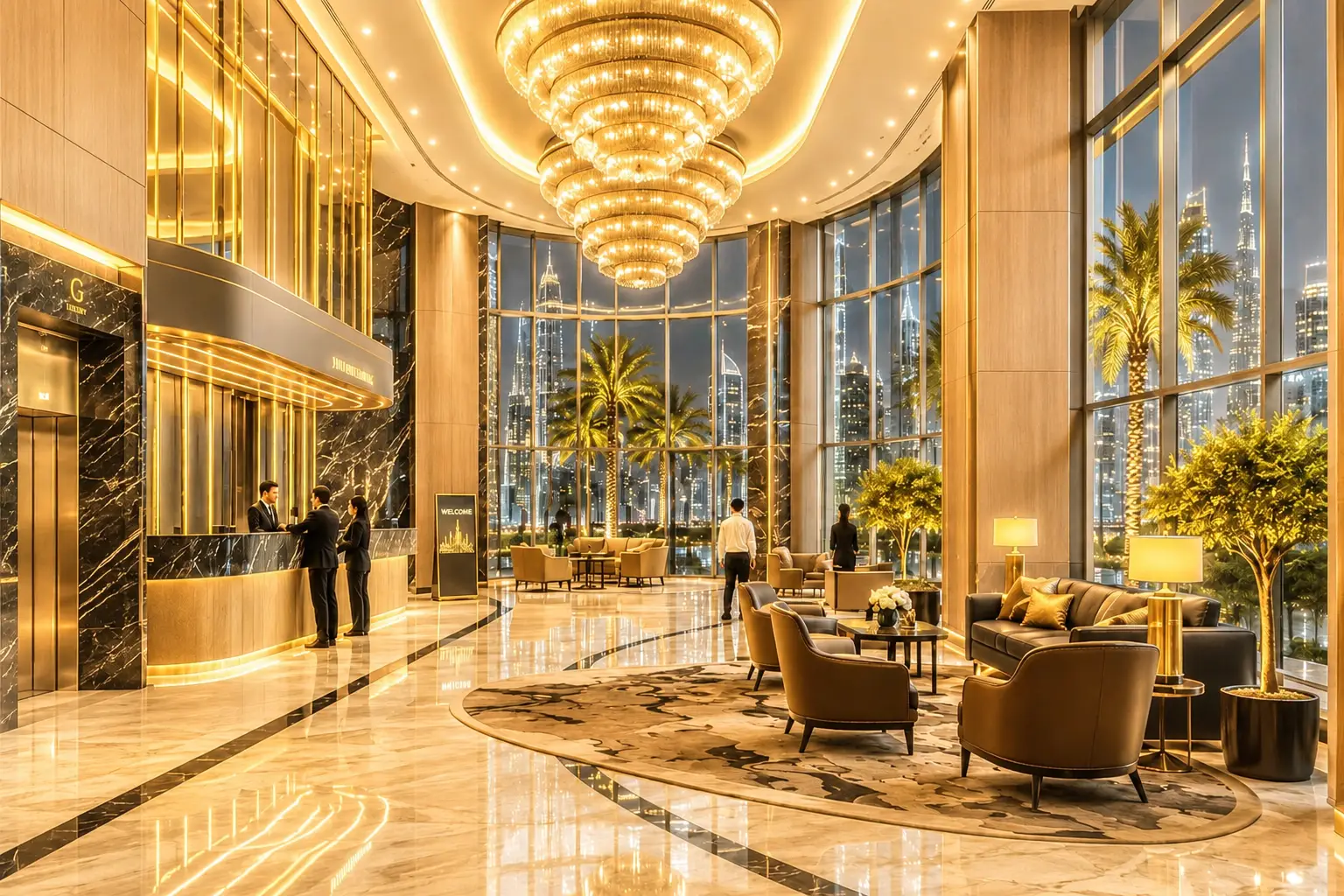 Five Star Hotel Lobby Interior