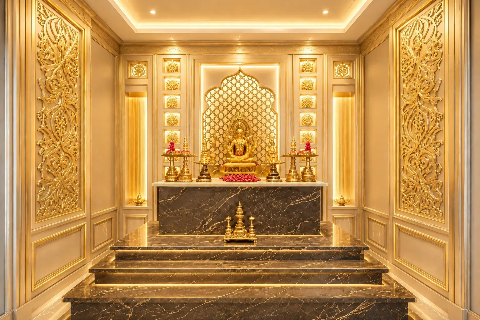 Traditional Temple Interior
